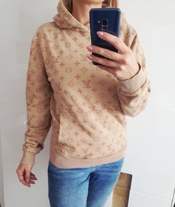 Louis Vuitton 36 S beżowa bawełniana bluza z kapturem stan bardzo dobr