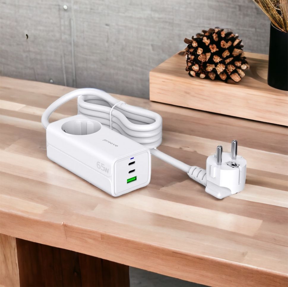 Мережевий фільтр Proove Power Strip 65W розетка (2 Type-C + 1USB)