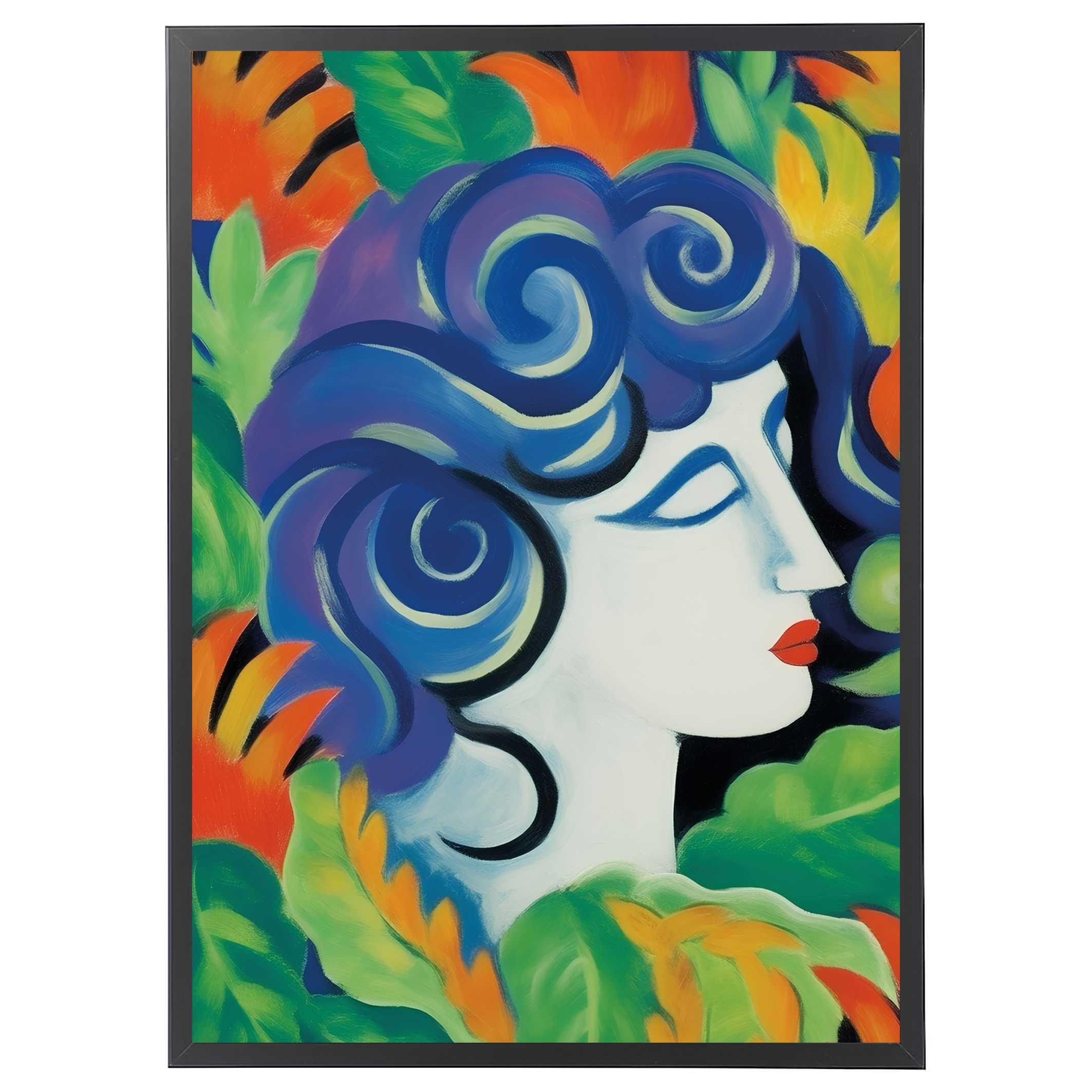 plakat w stylu retro kolorowa kobieta, plakat na ścianę retro kobieta