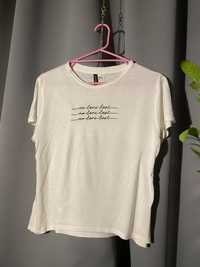 Biała bluzka lejąca z napisem no Love Lost H&M