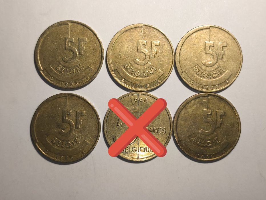 Lote de Moedas da Bélgica [5 moedas]