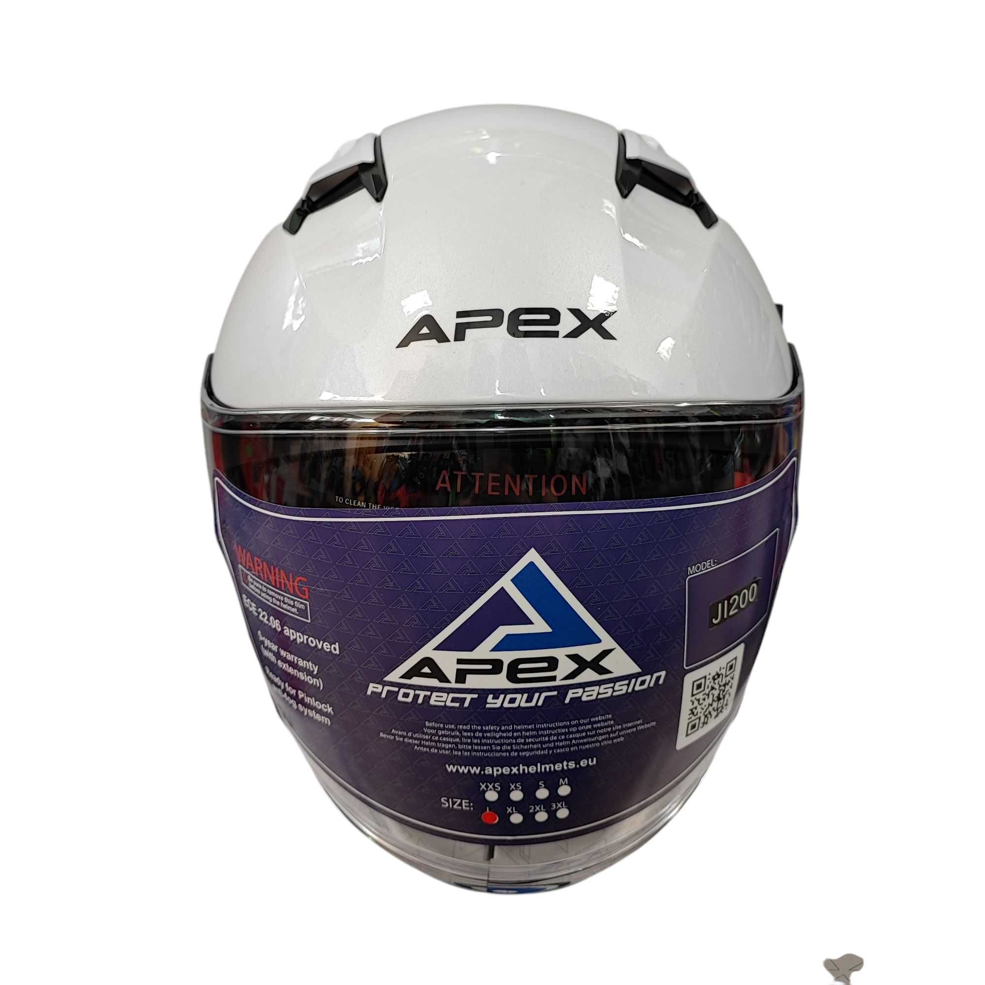 Otwarty Kask motocyklowy APEX JI200 biały na choppera skuter