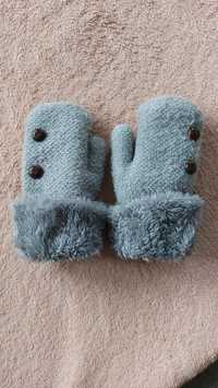 Ciepłe rękawiczki zimowe z jednym palcem 98-104 cm