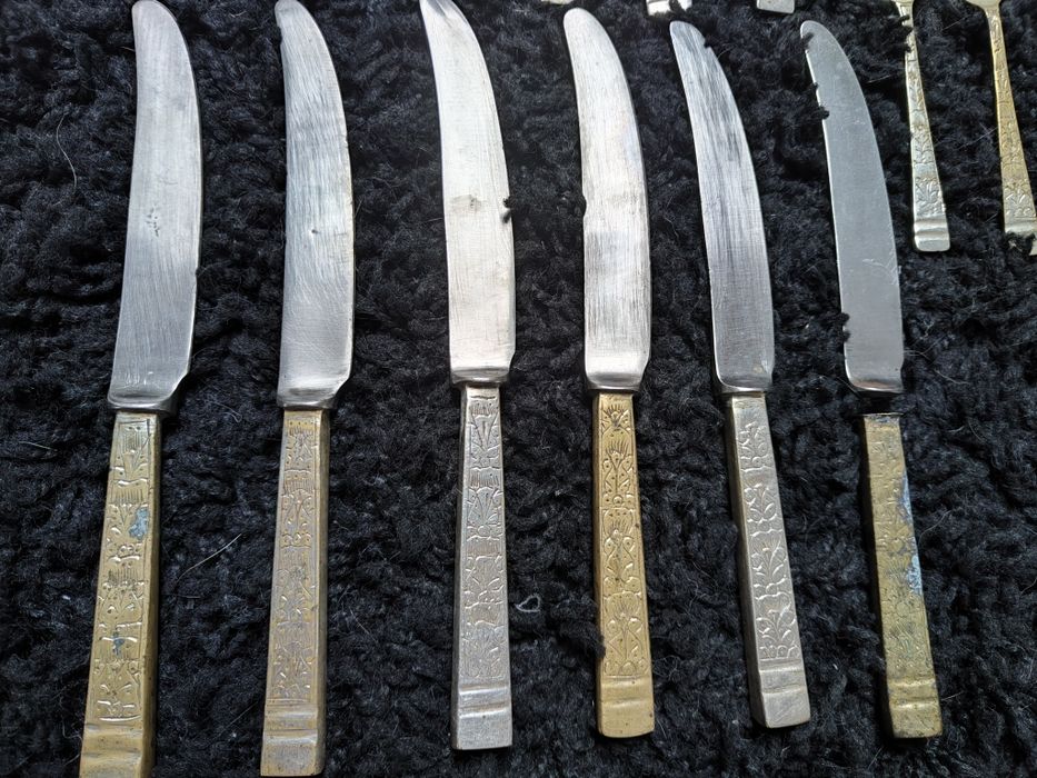 Sztućce stare z pudełkiem vintage