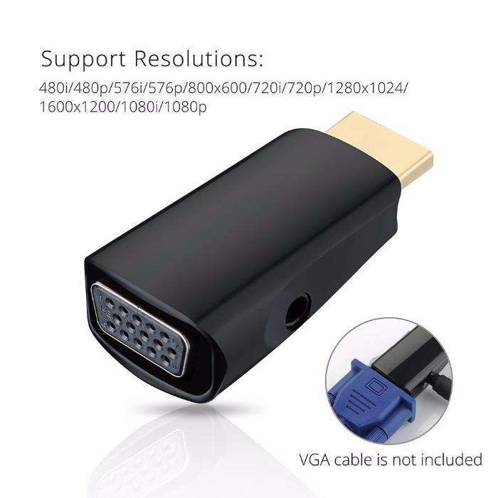 Conversor Adaptador HDMI para VGA com áudio