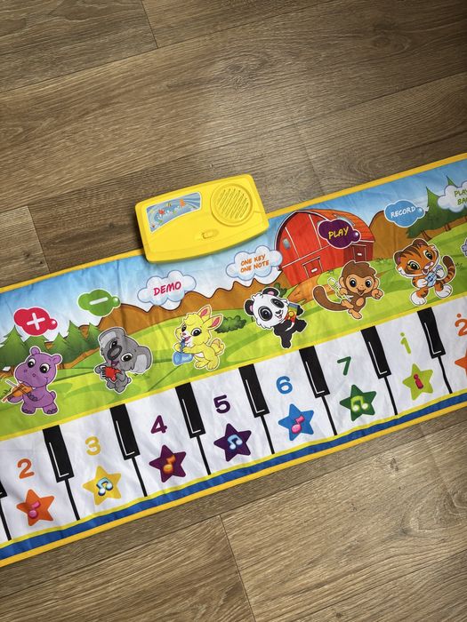 Музичний Килимок-піаніно розвиваючий 100х35см Жовтий
