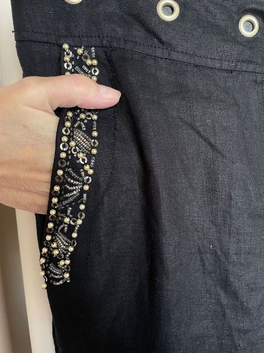 Брюки жіночі Cerruti  лляні чорні