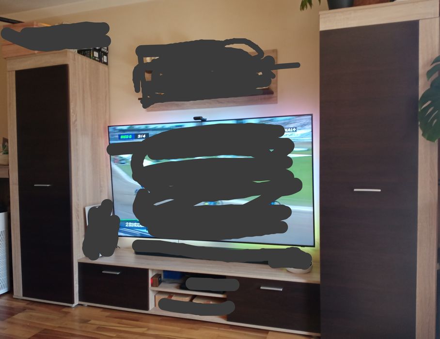 Komplet mebli, 2 szafy, 2 witryny, szafka rtv