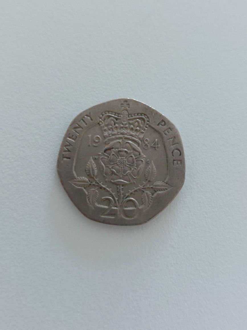 Moeda Inglesa  (1984) de 20 Pence