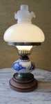 lampa stołowa stylowa abażur szklany nocna drewno klimatyczna naftowa