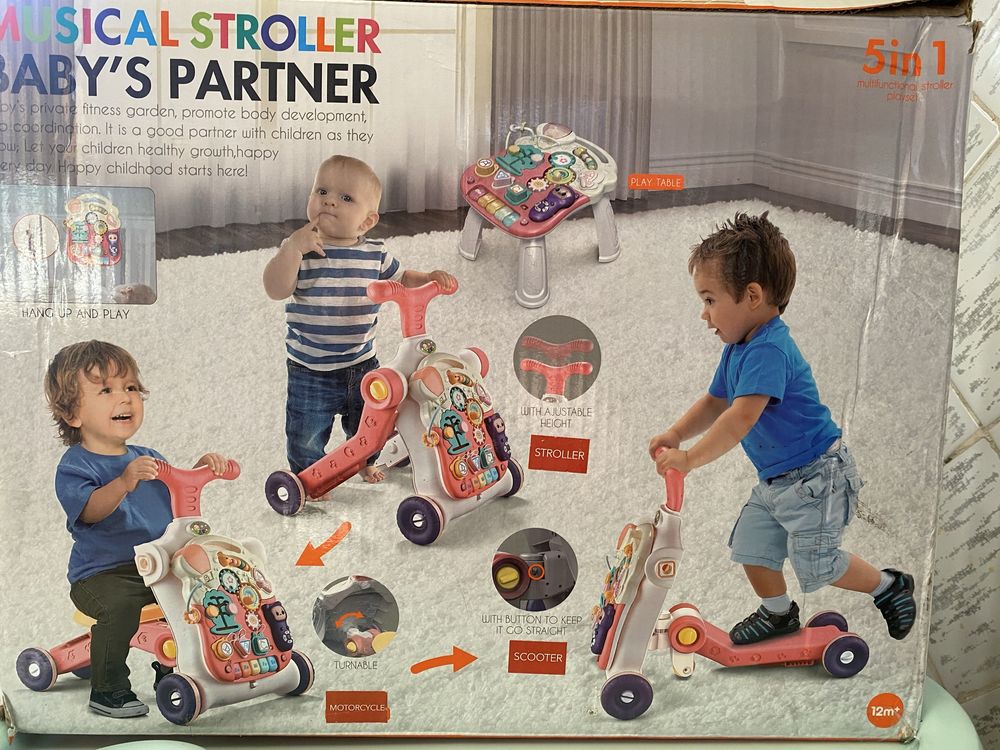 Ходунки-каталка ігровий розвивальний столик 5в1 RicoKids RK-819