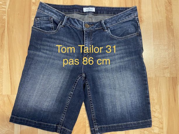 Tom Tailor 31 M damskie bermudy niebieskie jeansy spodenki pas86