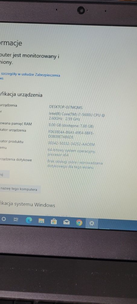 Laptop Lenovo ThinkPad T550 15,6 " INTEL Core i7 8 GB / 250 SSD