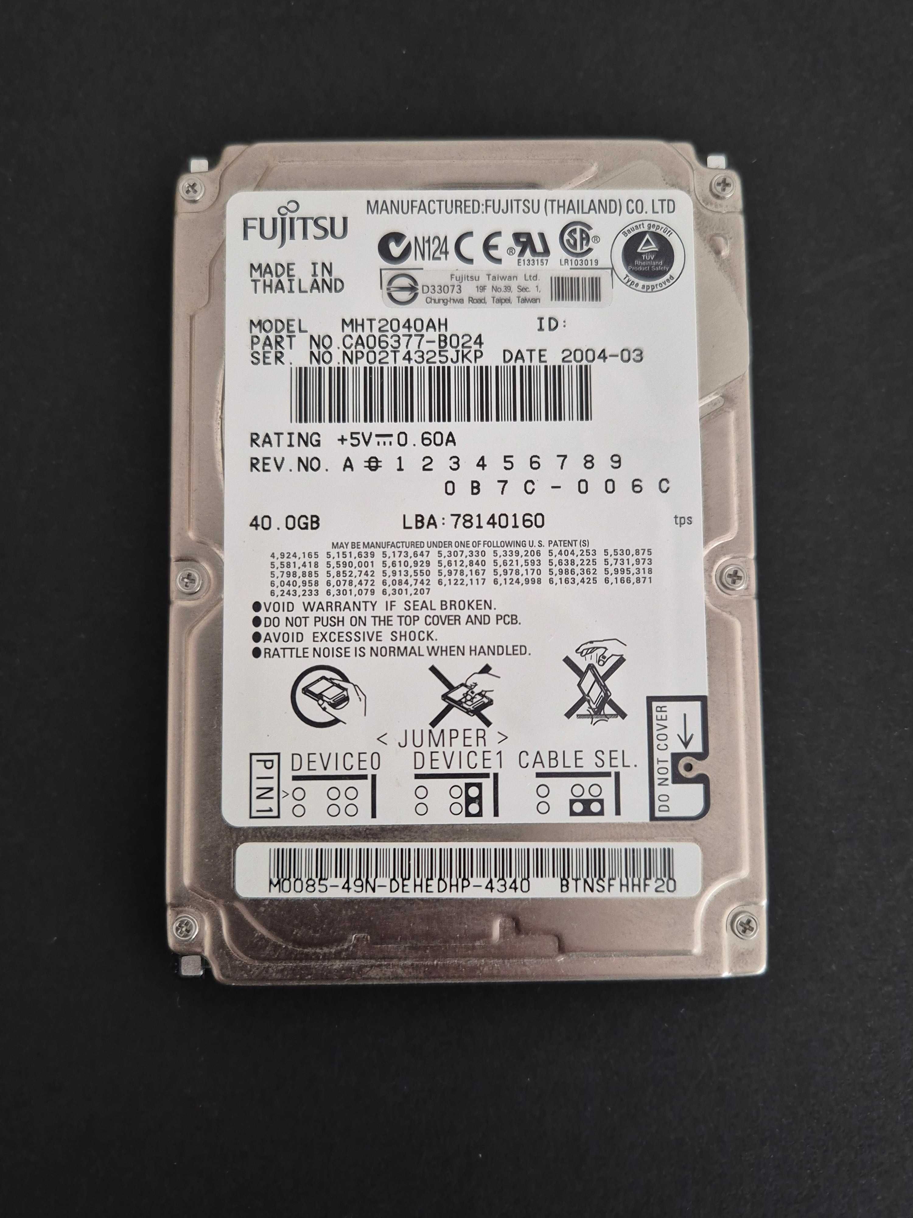 Discos 2,5'' Seagate ( 160GB ) + Fujitsu (40GB) + Caixa Externa USB
