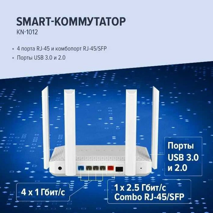 Новый Гигабитный Mesh 5ГГц Wi-Fi 6 Роутер Keenetic Hero KN-1012 AX3000