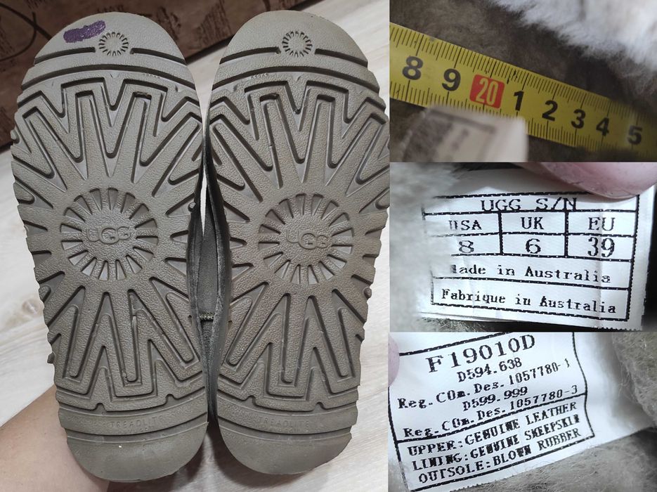 Натуральные угги на высокой подошве, замшевые угги UGG овчина 39 р-р