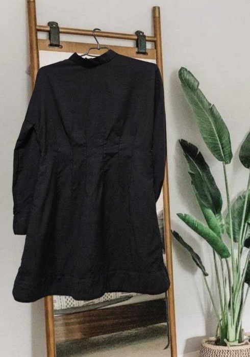 Блуза черная из тонкой шерсти COS