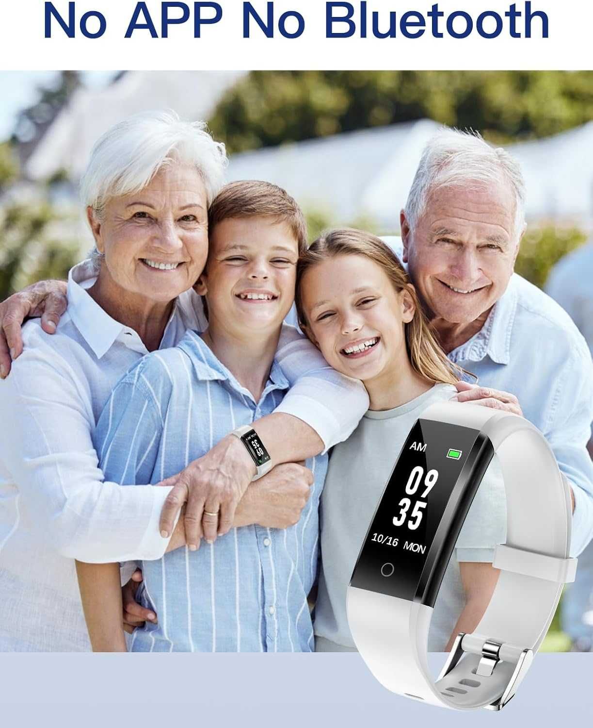 GRV Zegarek z Krokomierzem, Monitor Snu i Kalorii, Bez Bluetooth szary
