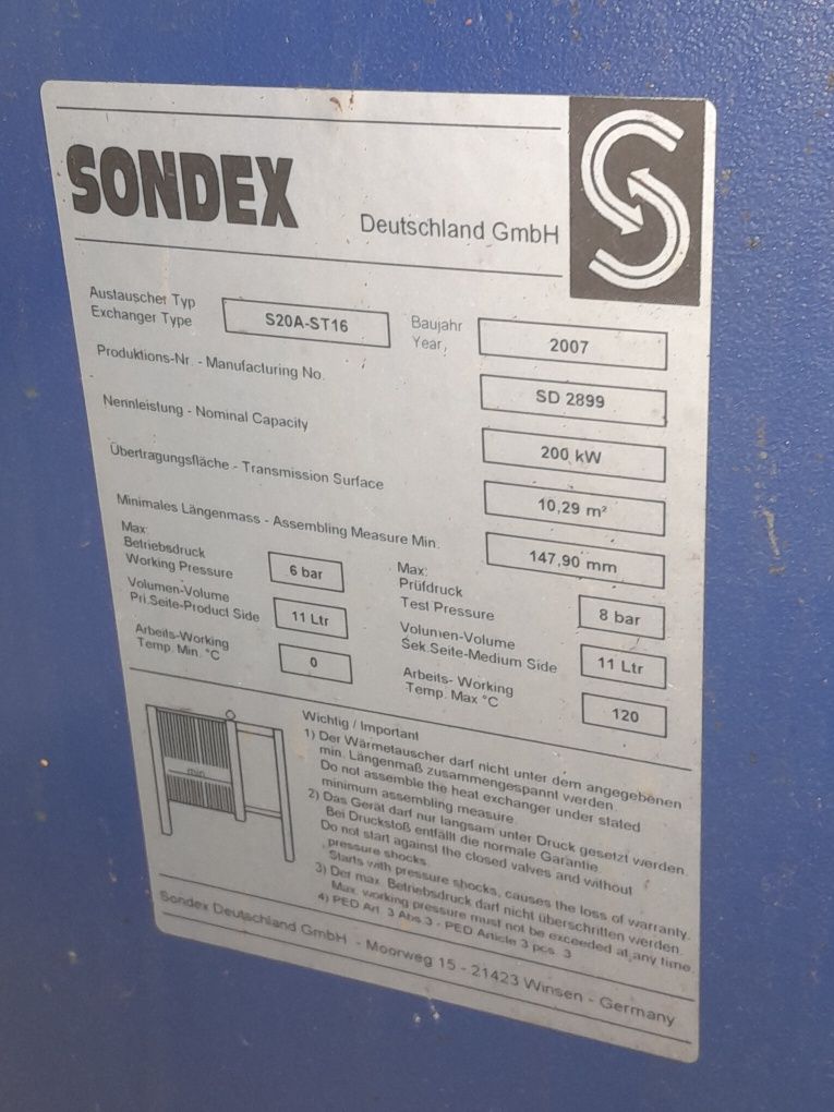 Wymiennik płytowy skręcany SONDEX S20A