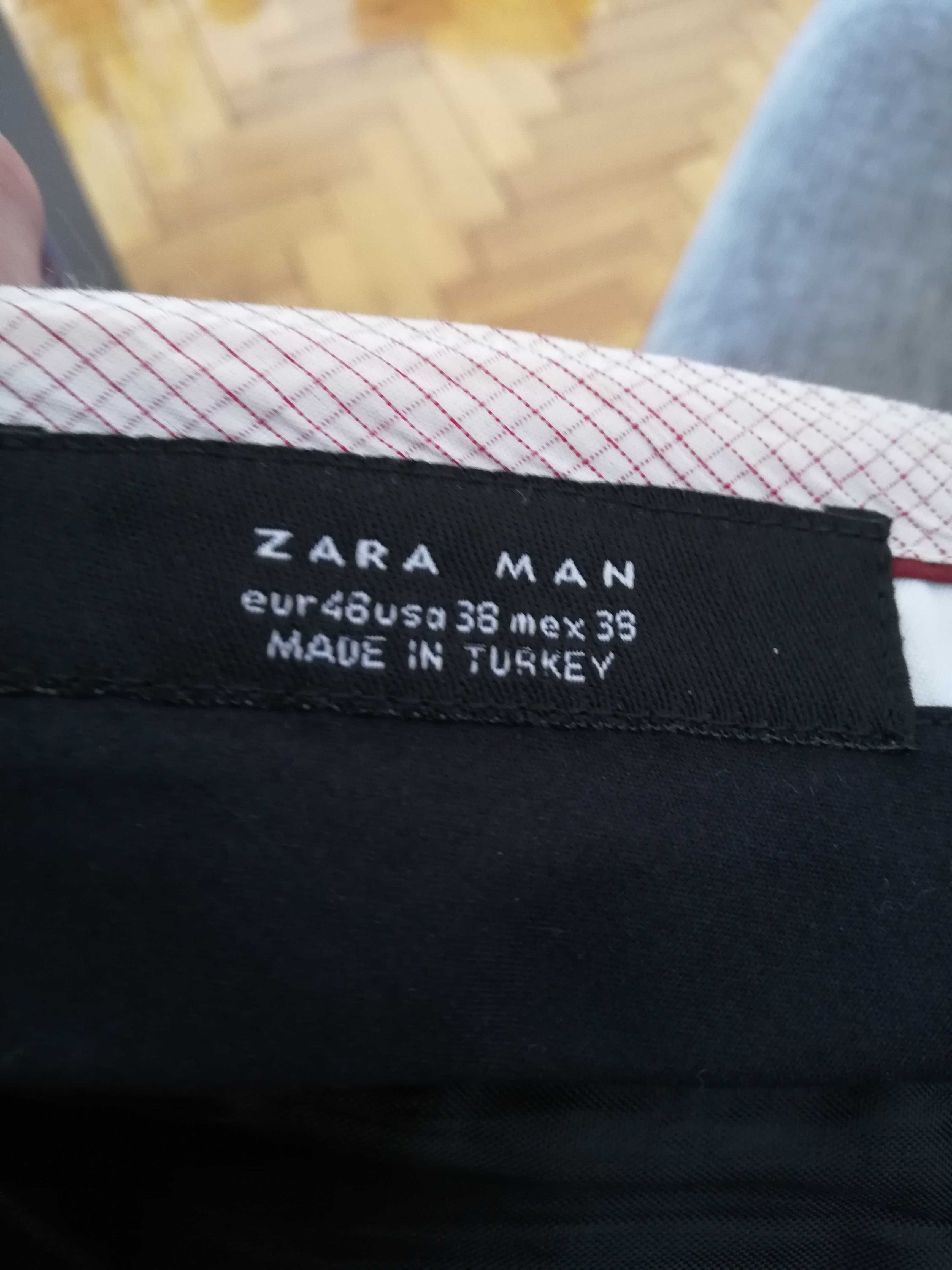 Garnitur męski Zara men rozm 48 wełna z jedwabiem (10)