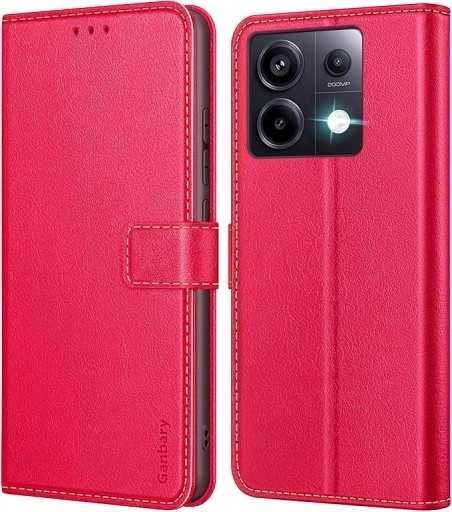 Etui z klapką Ganbary do Xiaomi Redmi Note 13 Pro 5G CZERWONY