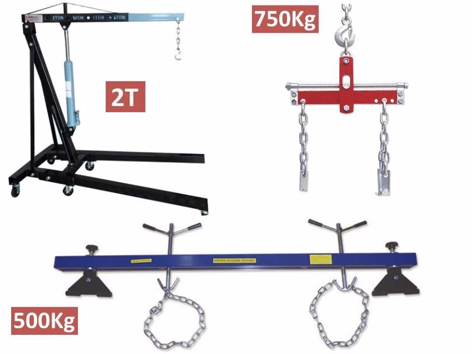 Grua oficina 2 Ton+ Barra Suporte Motores+ Posicionador motores