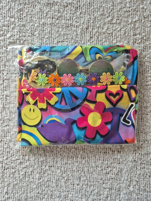 Kostium Przebranie Hipisa Strój Hipisowski Lata 70 60 Sukienka Roz XXL