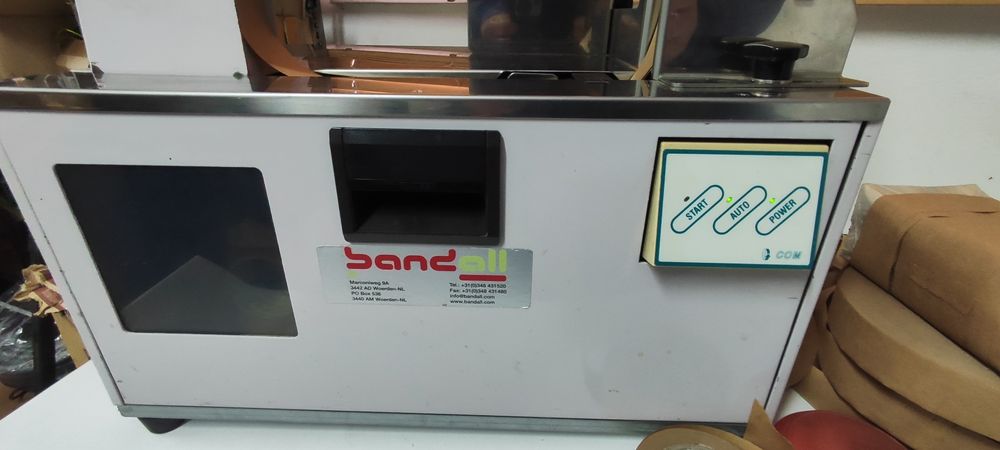 Máquina, banding, de cintar fita de papel. Fita papel craft. Bandall