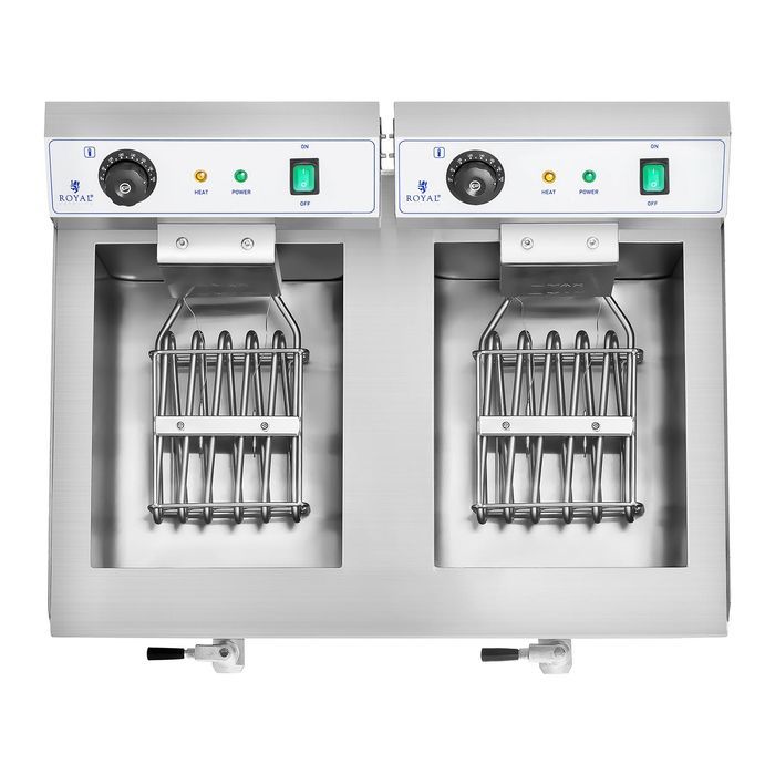 frytkownica frytownica gastronomiczna dwukomorowa z kranami 230v 2x16l