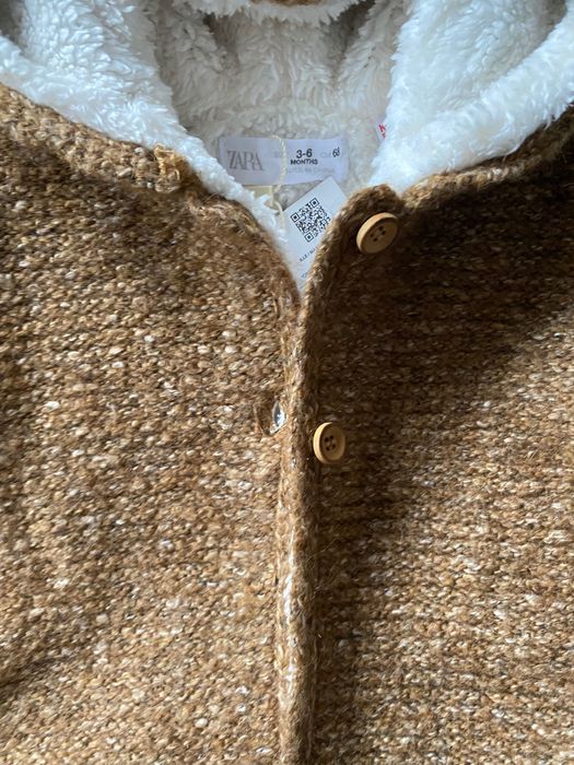 Sweterek kurtka dziecięca ZARA nowa z metka rozmiar 68 z kapturem