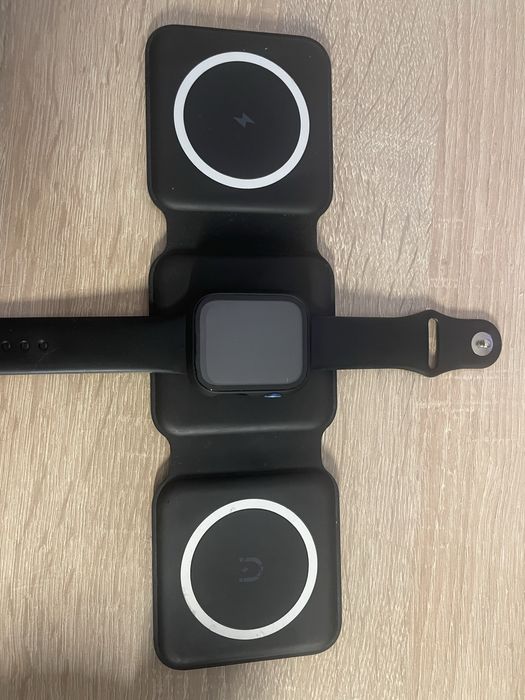 Apple Watch series 7 45mm, niebieski, etui ze szkłem + ładowarka 3w1!
