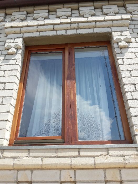 Ремонт деревянных окон (евробрус) алюминиевыми накладками