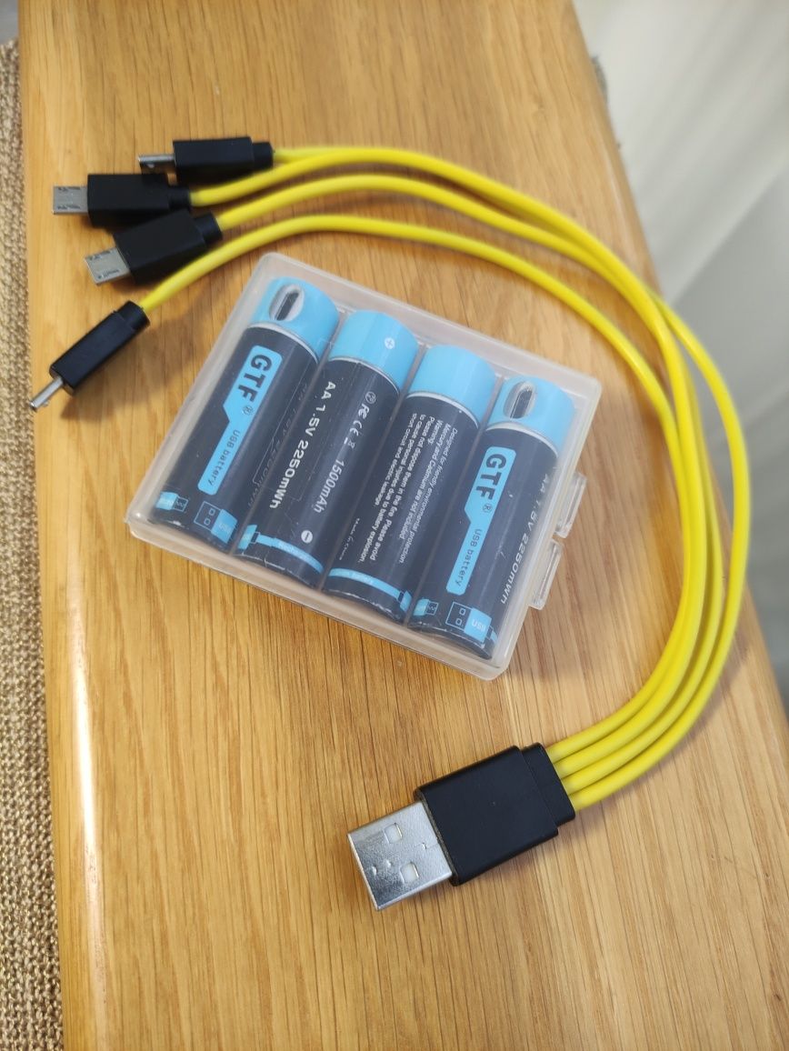 Акумуляторні батарейки Li-ion типу АА із USB зарядкою