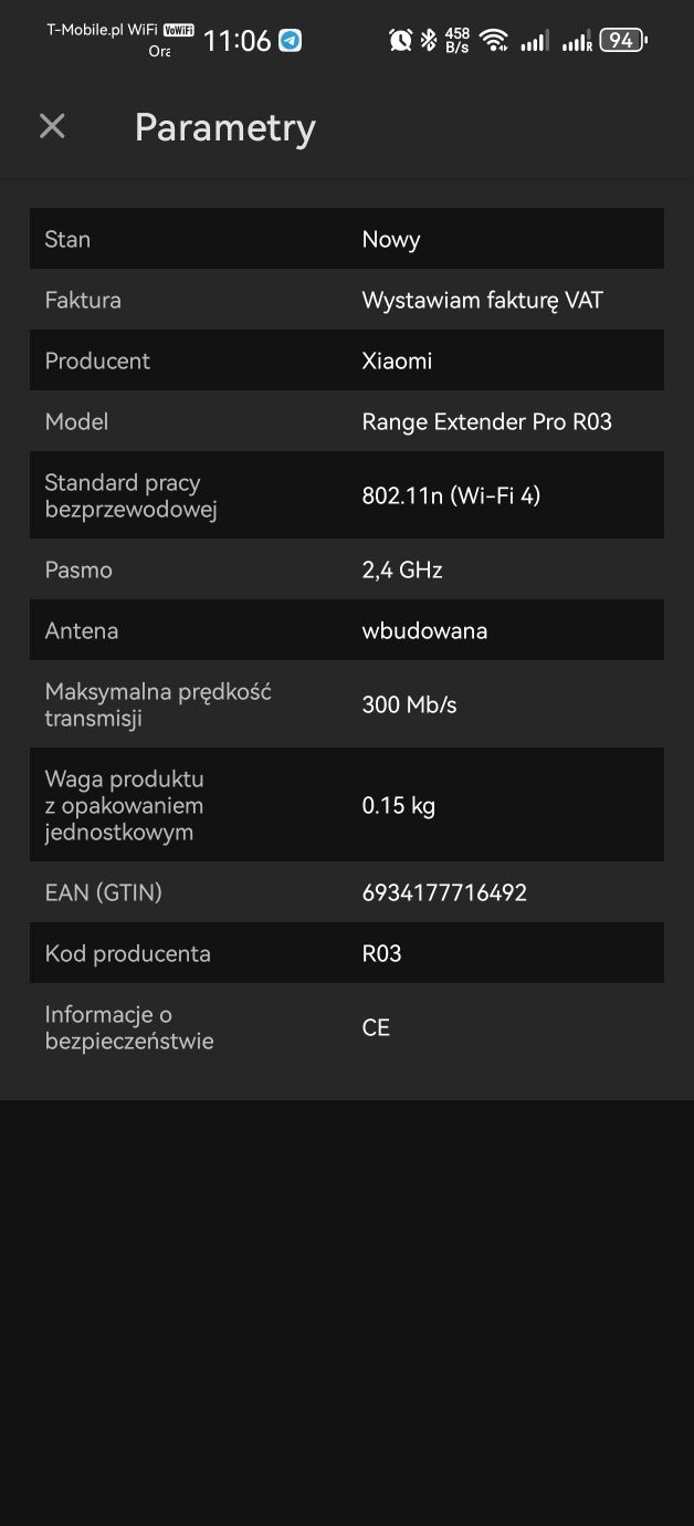 Przedłużacz zasięgu Wi-Fi XIAOMI Mi Pro