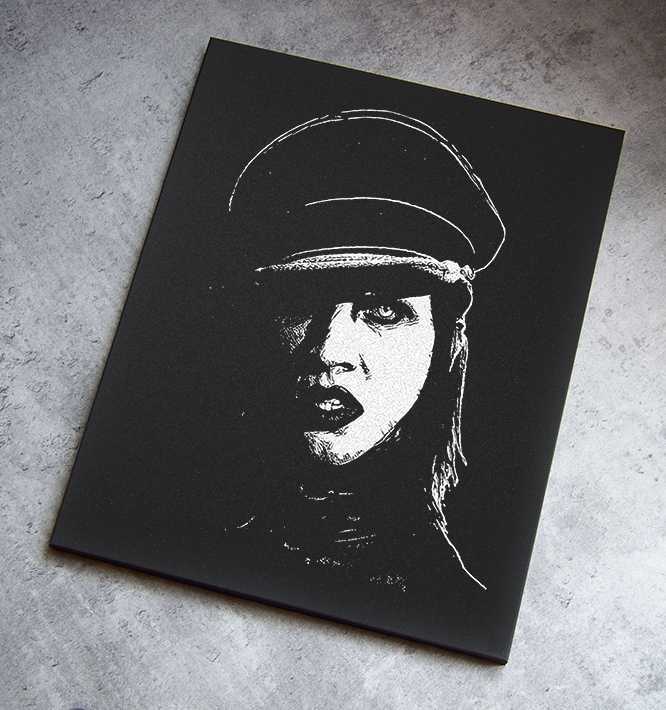 Marilyn Manson Obraz ręcznie grawerowany na blasze Staloryt