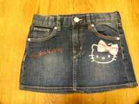 rozm 110 H&M spódniczka mini jeans Hello Kitty