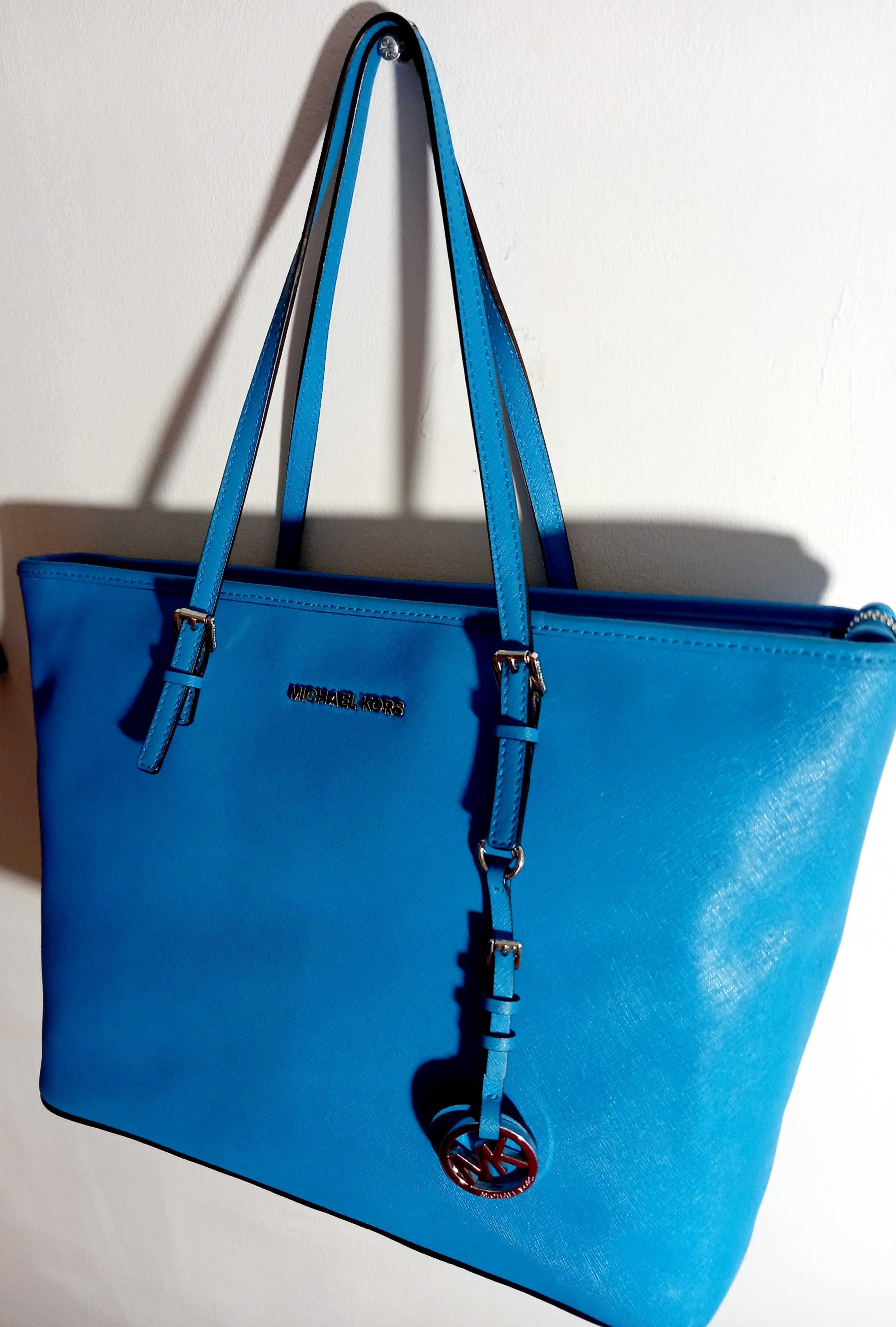 Michael Kors – kultowa torba/shopper, royal blue, skóra saffiano, 603