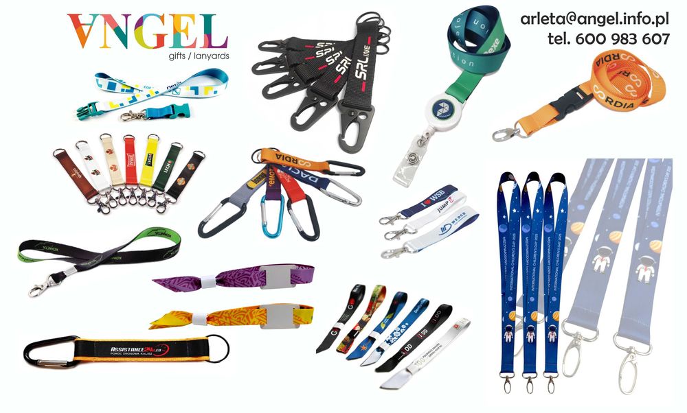 brelok reklamowy z logo 25mm z czarnym karabińczykiem smycze