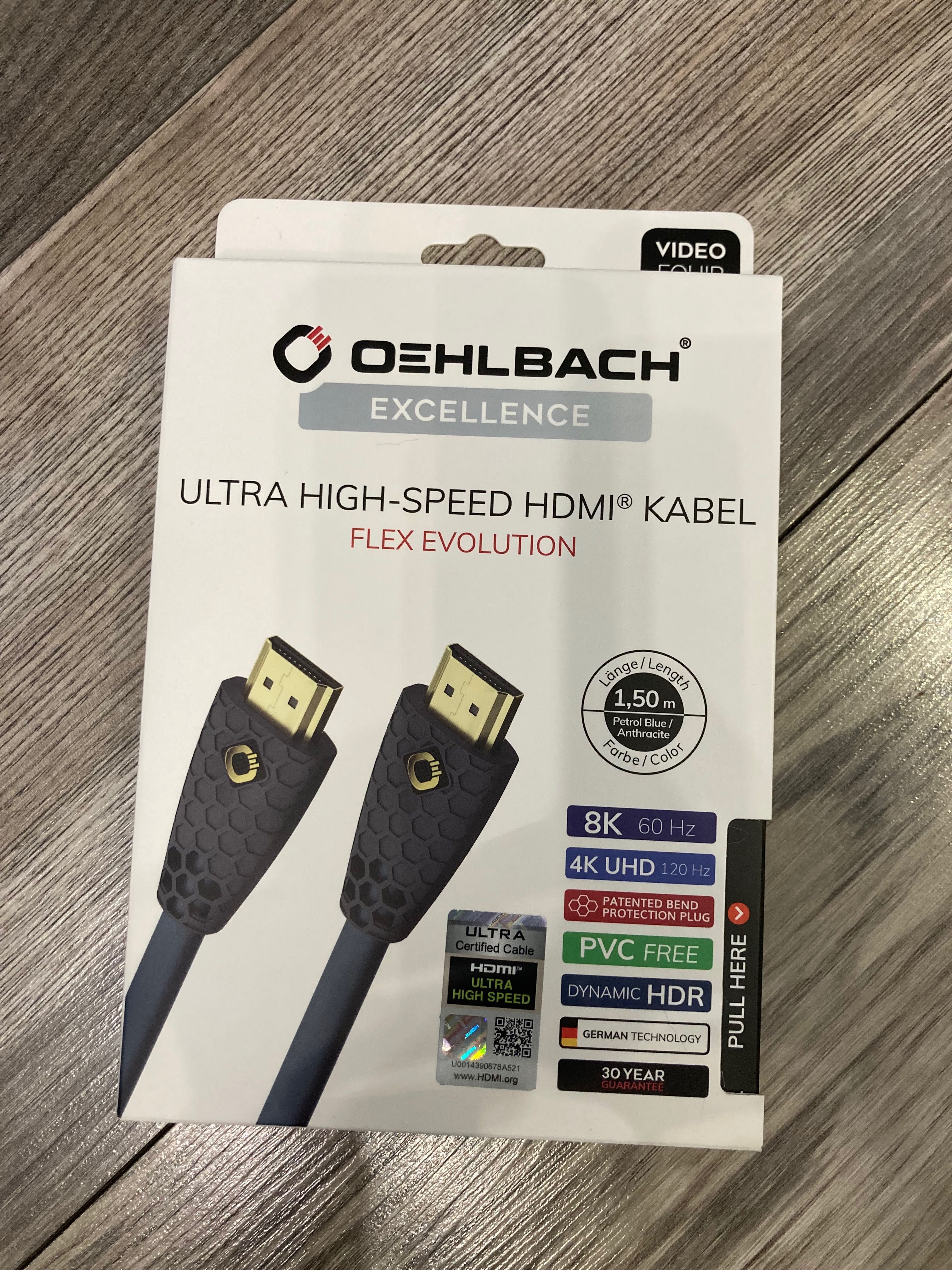 OEHLBACH FLEX EVOLUTION UHD kabel HDMI 1,5 m - najwyższa jakość 4K, 8K