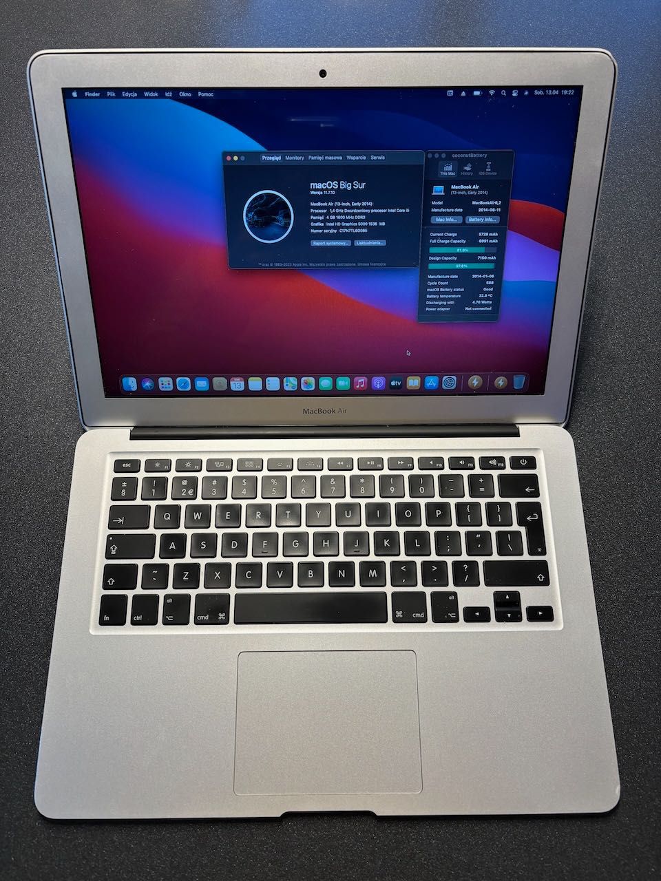 MacBook Air 13” 2014 A1466, 4GB, 128GB