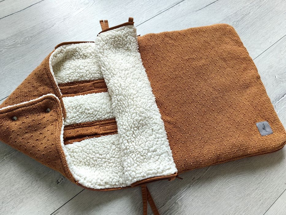 Nowy śpiworek JOLLEIN bliss knit caramel śpiwór do fotelika wózka