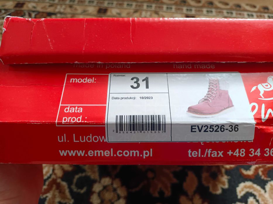 Trzewiki zimowe dziewczęce r. 31