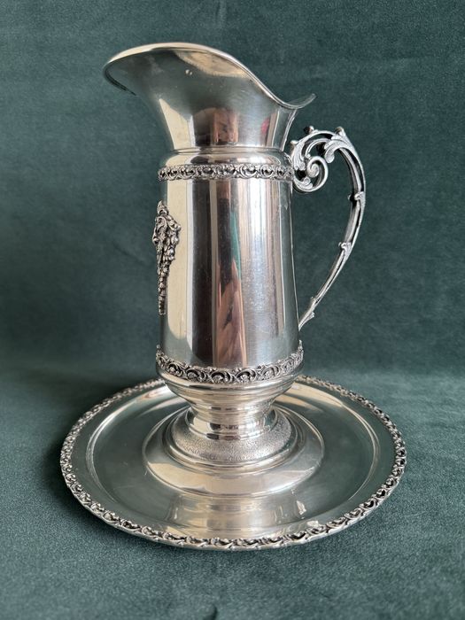 Срібний графін на таці Поднос графин 800 проба серебро