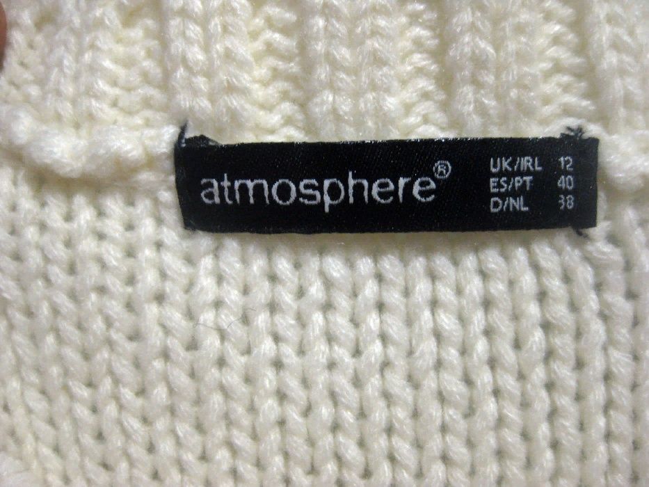 Платье туника свитер atmosphere белая вязаная с карманами тёплое M L