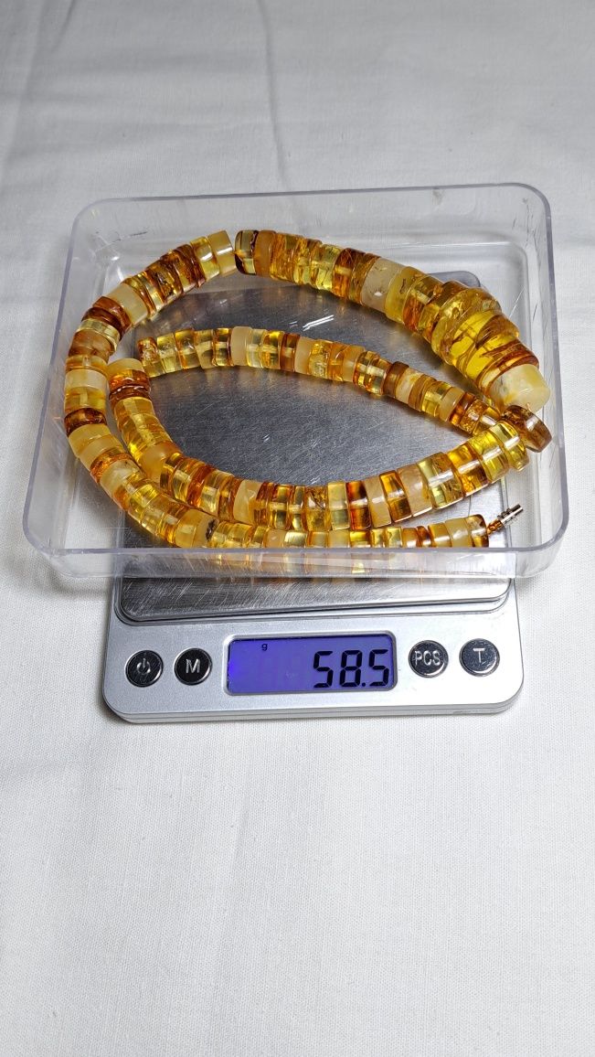 Отличный подарок бусы натуральный янтарь 58,5 грамм, 56 см.