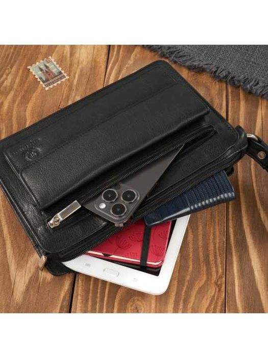 Skórzana saszetka męska do ręki