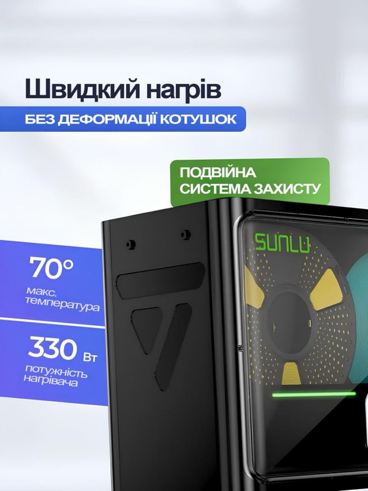 SUNLU FilaDryer S4 — сушарка для 4 котушок, до 70 °C