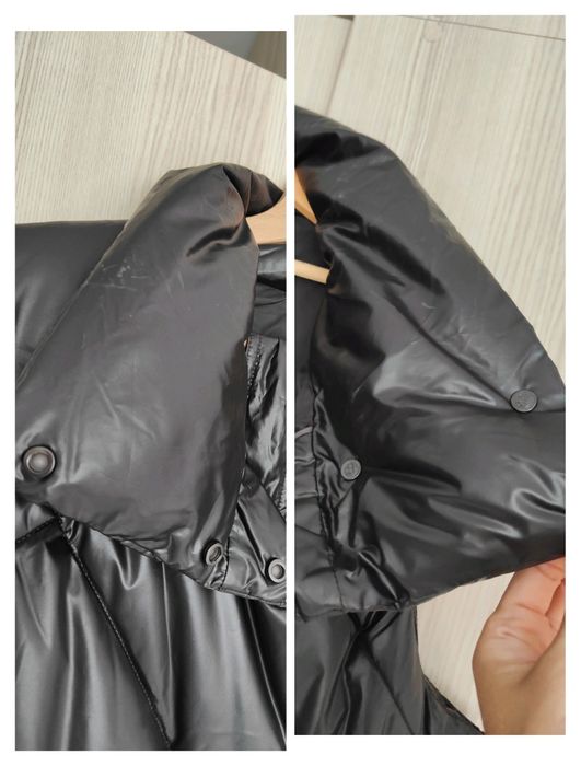 Czarna pikowana kamizelka z paskiem Massimo Dutti S