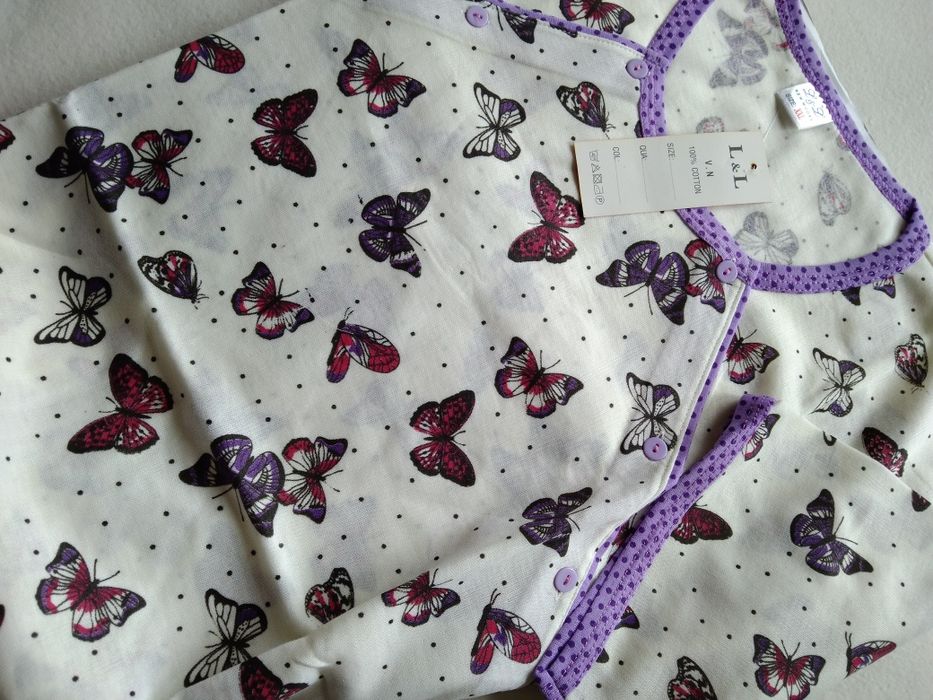 XXL 44 Koszula poporodowa ciążowa pizama nocna do karmienia rozpinana