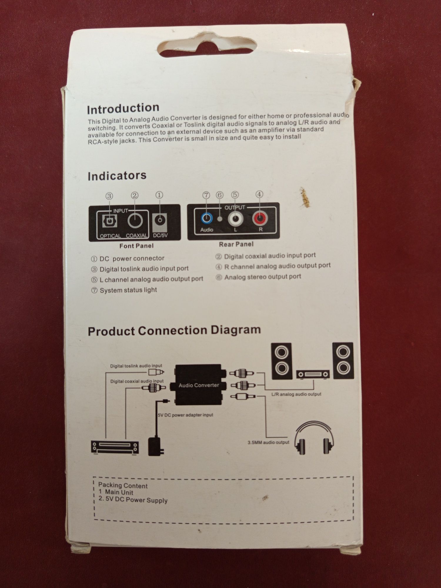 Conversor áudio para coaxial